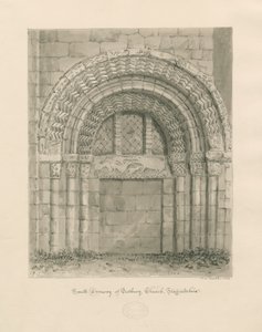Tutbury Priory Kerk - Zuidportaal door John Chessell Buckler