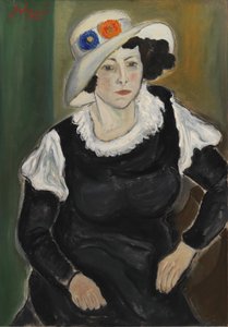Een dame met een hoed. De vrouw van de kunstenaar, Dagny Marie Christensen