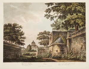 Interieur van de grachten van de Bastille, deel van het Arsenaal, illustratie uit Versailles, Parijs en Saint Denis, uitgegeven 1809 door John Claude Nattes