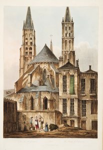 De kerk van St. Germains, illustratie uit Versailles, Parijs en Saint Denis, uitgegeven 1810 door John Claude Nattes