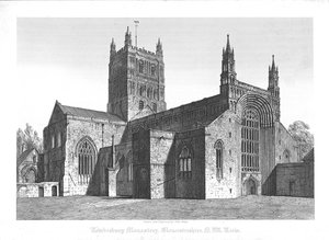 Tewkesbury Klooster, Gloucestershire, N.W. Uitzicht