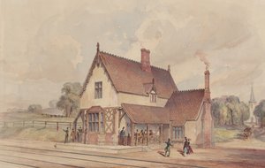 Victoriaans Landelijk Treinstation en Spoorwegovergang, 1844-77