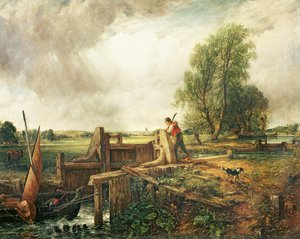 Een Boot die een Sluis Passeert