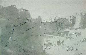 Een steengroeve voor molenstenen in Derbyshire, 1801 door John Constable