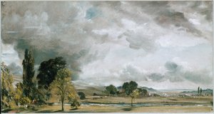 Een uitzicht op Salisbury, vanuit de bibliotheek van Archdeacon Fisher