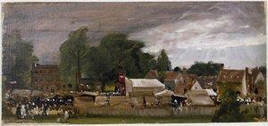 Een dorpskermis, waarschijnlijk in East Bergholt door John Constable