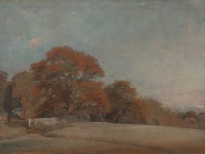 Een herfstlandschap in East Bergholt door John Constable