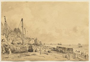 Brighton Beach, Kijkend naar het Oosten, 1824 door John Constable