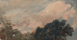 Wolkstudie met bomen, studie van wolken en bomen, 1821 door John Constable