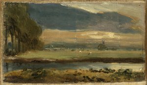 Dedham Kerk vanuit Flatford, ca. 1810