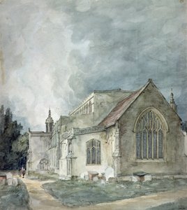 East Bergholt Kerk, c.1805-11 door John Constable