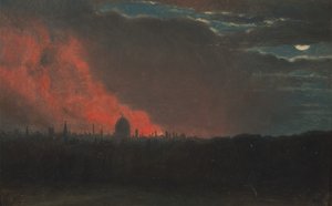 Brand in Londen, gezien vanaf Hampstead, 16 okt. 1834