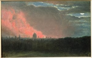 Brand in Londen gezien vanaf Hampstead door John Constable