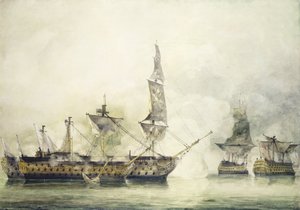 H.M.S. Victory bij de Slag om Trafalgar, 1805