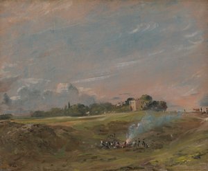 Hampstead Heath, met een Vreugdevuur
