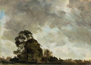 Landschap bij Hampstead, Boom en Stormwolken, ca.1821 door John Constable