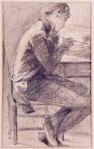Portret van een kunstenaar die schetst, 1801