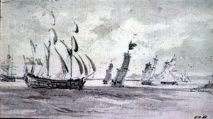 Schepen in een bries in de Theems of Medway