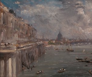 Somerset House Terras vanaf Waterloo Bridge door John Constable
