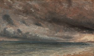Stormachtige zee, Brighton door John Constable