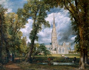Uitzicht op de kathedraal van Salisbury vanaf de bisschopstuinen, Wiltshire, ca. 1822 door John Constable