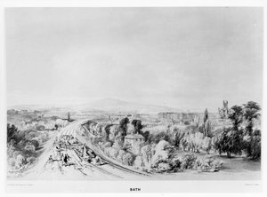 Toegang tot Bath Station vanuit het oosten, uit 