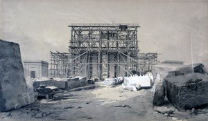 Bouw van de Euston Arch, januari 1838 door John Cooke Bourne