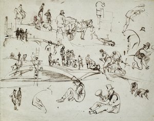Bouw van de Londen en Birmingham spoorweg, ca. 1835 door John Cooke Bourne