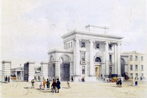 Ingang van Birmingham Station, 1838-39 door John Cooke Bourne