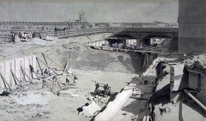 Hampstead Road Bridge, vanaf de Camden kant, 16 augustus 1836