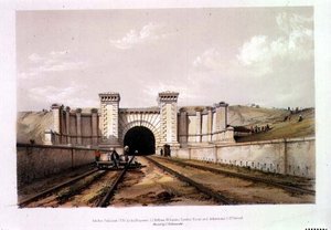 Primrose Hill Tunnel, gegraveerd door de kunstenaar door John Cooke Bourne