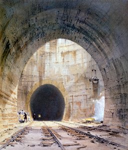 Ventilatieschacht in Kilsby Tunnel, Northamptonshire, Londen & Birmingham Railway, 1839 door John Cooke Bourne