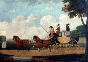 De Royal Mail Coach, Chelmsford naar Londen, 1799 door John Cordrey