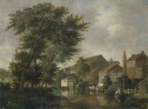 Een rivierscène, mogelijk bij Norwich