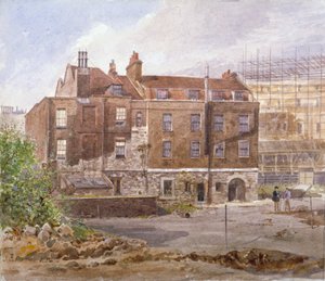 Oostelijke voorkant van het Almonry-kantoor, Middle Scotland Yard, Westminster, Londen