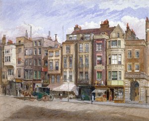 Uitzicht op commerciële panden in de Strand, Westminster, Londen, 1881