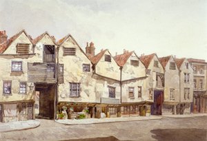 Uitzicht op winkels en huizen, Bermondsey Street, Bermondsey, Londen
