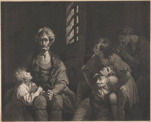 Graaf Ugolino della Gherardesca en zijn zonen in de gevangenis door John Dixon