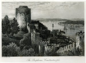 De Bosporus, Constantinopel, gegraveerd door J. Godfrey door John Douglas Woodward