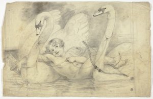 Cupido en zwanen door John Downman