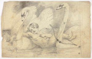 Cupido en zwanen door John Downman