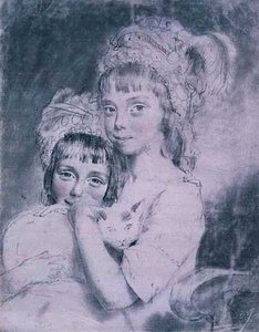 De Twee Miss Comparts door John Downman