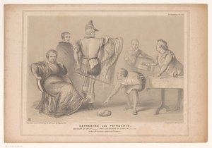 Spotprent met premier Robert Peel en Joseph Hume