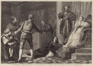 Een Joodse dochter beschuldigd van hekserij in de Middeleeuwen door John Evan Hodgson