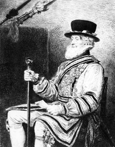 De Yeoman of the Guard, prent gemaakt door Charles Waltner