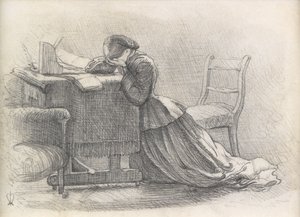 Een Vrouw - Illustratie bij een Gedicht door John Everett Millais