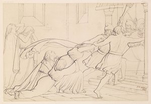 Elgiva gearresteerd op bevel van aartsbisschop Odo door John Everett Millais