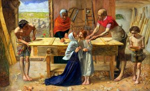Jezus in het huis van zijn ouders (De werkplaats van de timmerman) door John Everett Millais