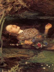 Ophelia, detail door John Everett Millais