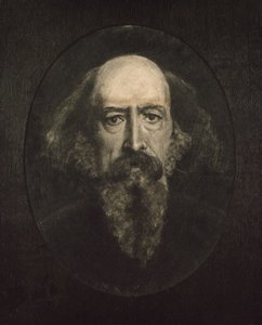 Portret van Alfred, Lord Tennyson door John Everett Millais
